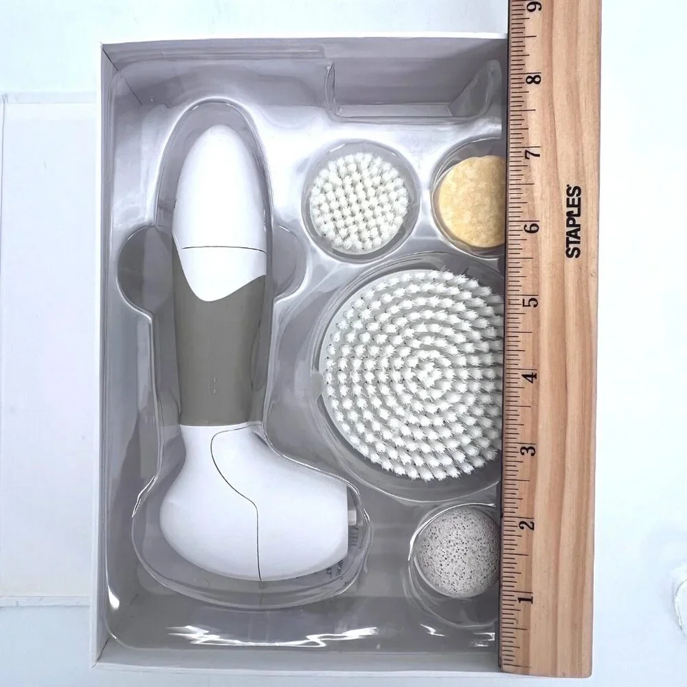 Dermabrush Advanced Skin Cleansing System With 4 Attachments Brush Pumice Sponge - Picture 10 of 11
